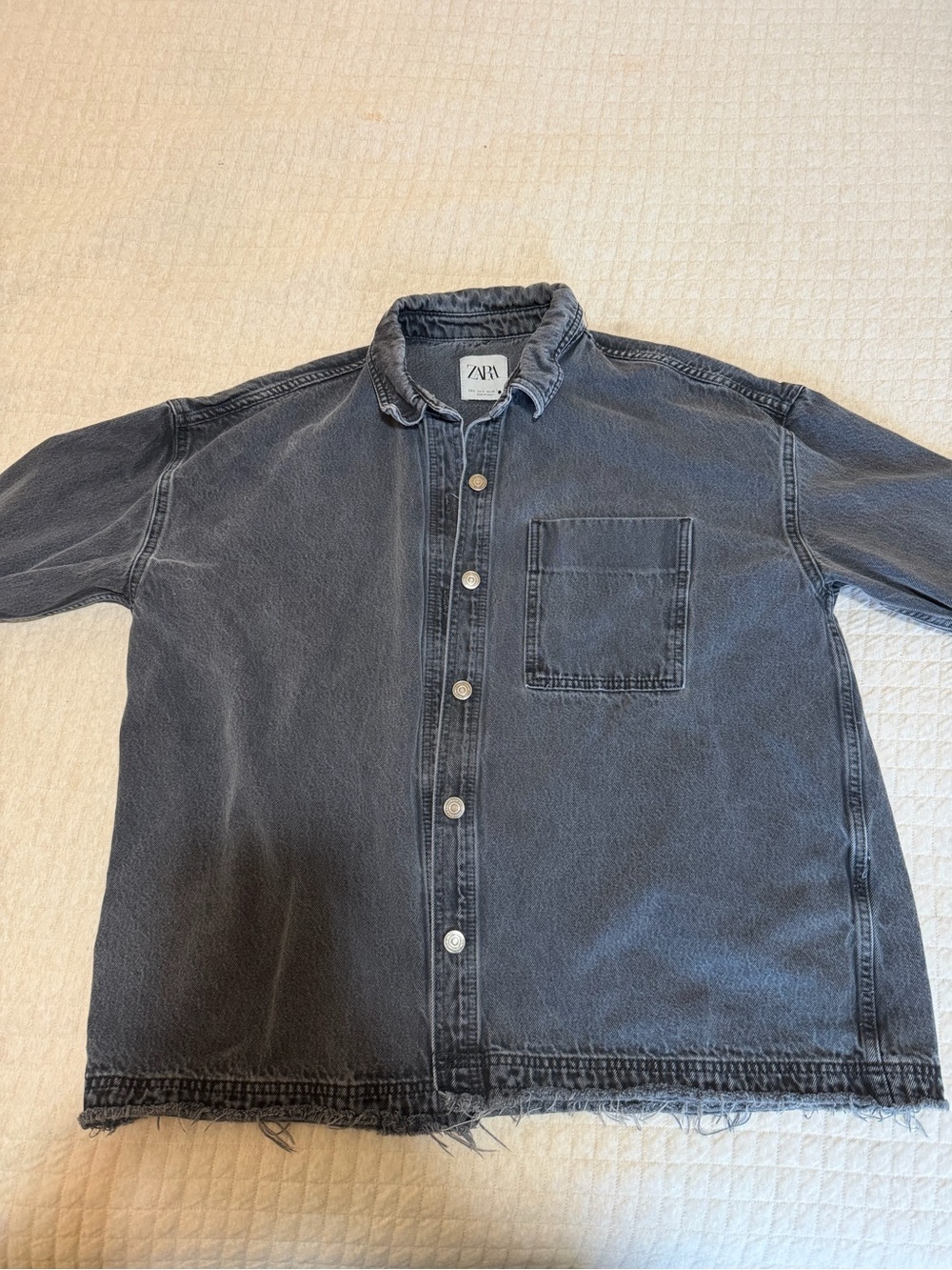 Zara women’s Faded Black Casual Button-Down Shirt